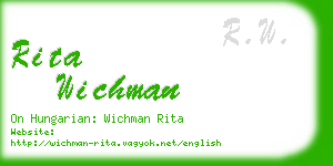 rita wichman business card